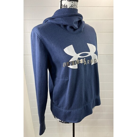 Under Armour Hoodie Womens Sz Small Loose Fit Active Sweatshirt Blue Athleisure - Picture 1 of 12